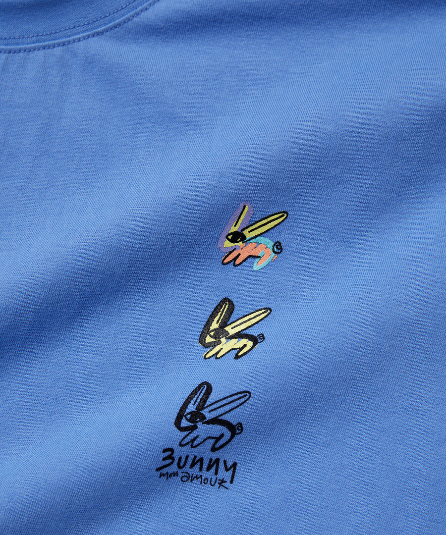 Mon Amour Triple Bunny T-shirts Blue