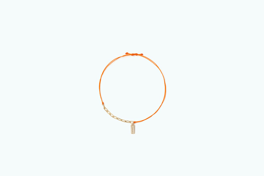 Vitamin Quarter Gold Cord Bracelet Orange (14K)