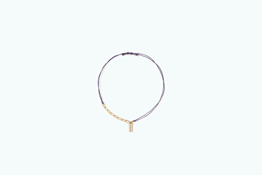 Vitamin Quarter Gold Cord Bracelet Lavender (14K)