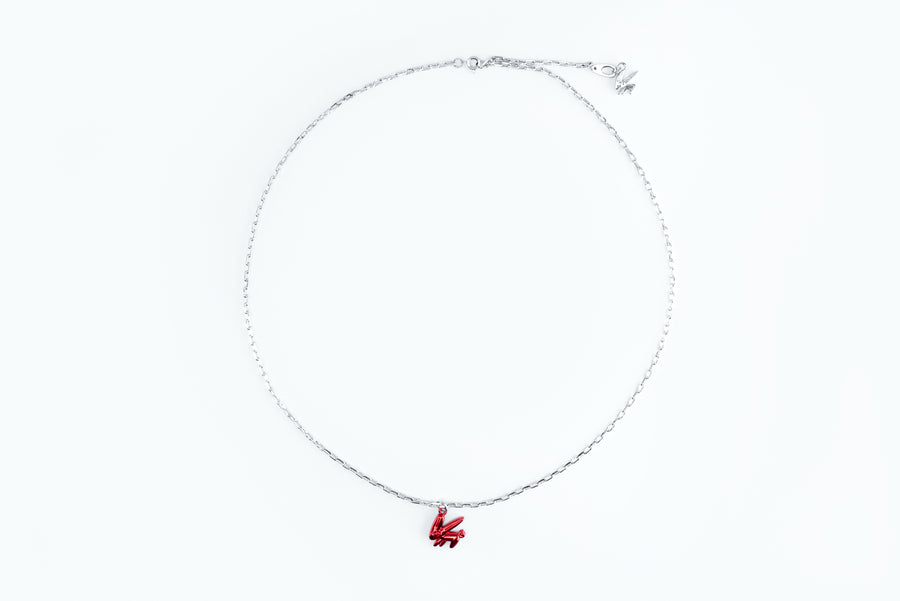 Electro Bunny Necklace (M) Silver Sunkiss Red