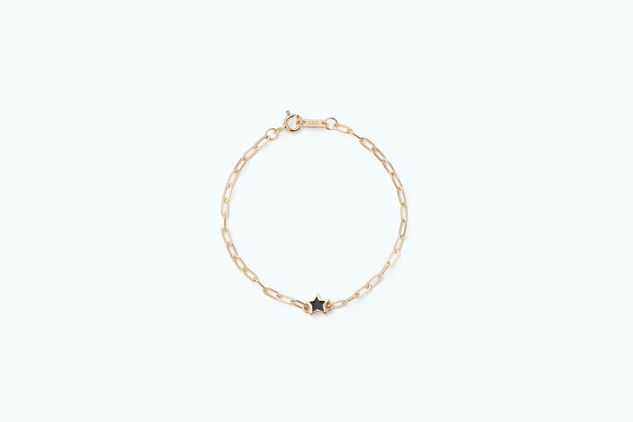 VITAMIN Gold Chain Bracelet Black Star (14K)