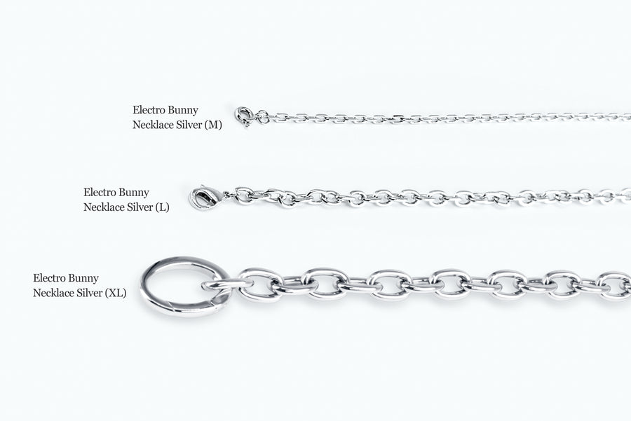 Electro Bunny Necklace (XL) Silver Metal Gray