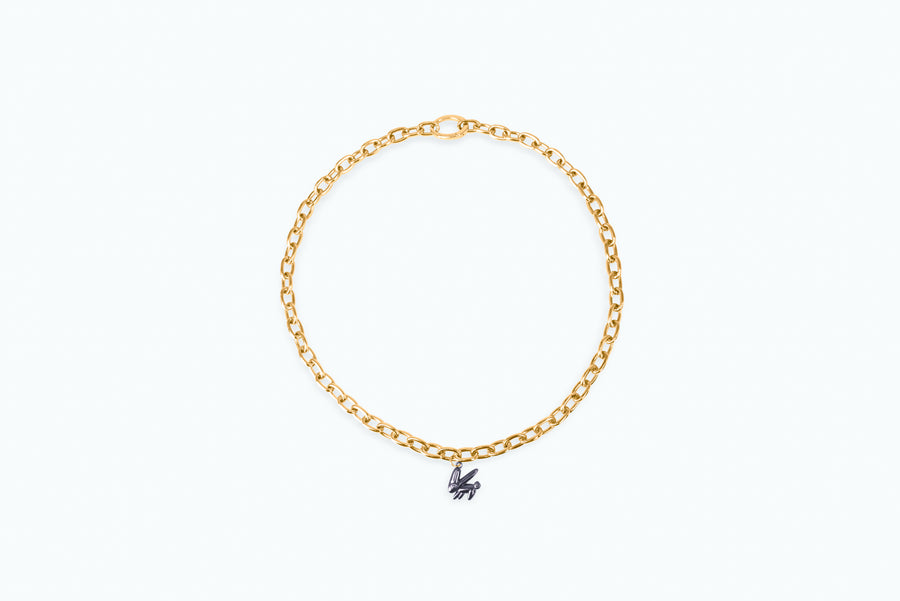 Electro Bunny Necklace (XL) Gold Metal Gray