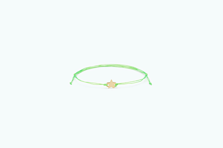 VITAMIN Gold Thread Bracelet Green Star (14K)