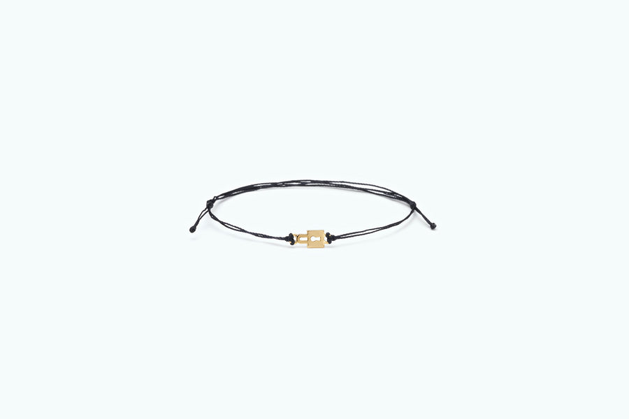 Essential Gold Thread Bracelet Black Lock (14K)