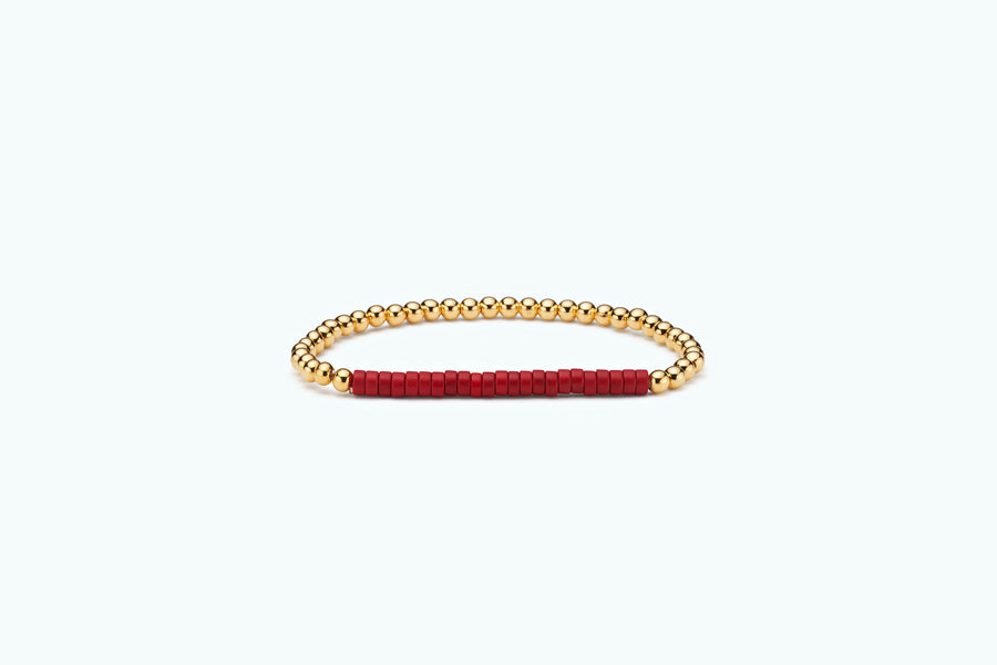 VITAMIN Gold Ball Bracelet Red Hawlite