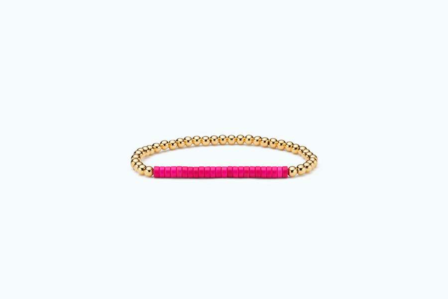 VITAMIN Gold Ball Bracelet Pink Hawlite