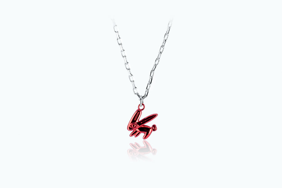 Electro Bunny Necklace (M) Silver Sunkiss Red