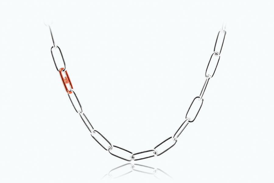 Electro Signature Chain Necklace Silver Papaya