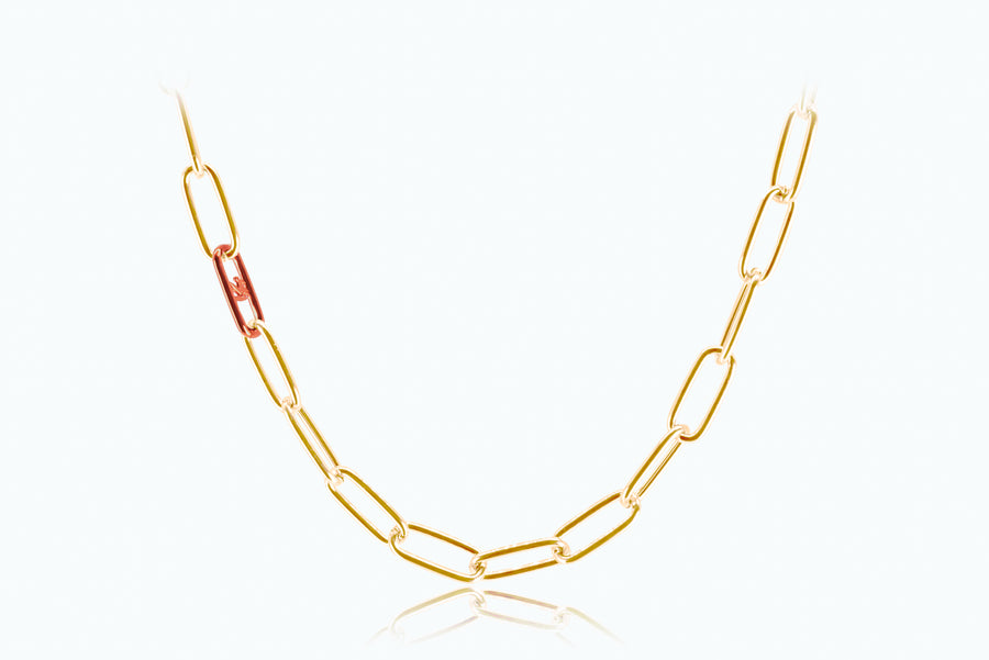 Electro Signature Chain Necklace Gold Papaya
