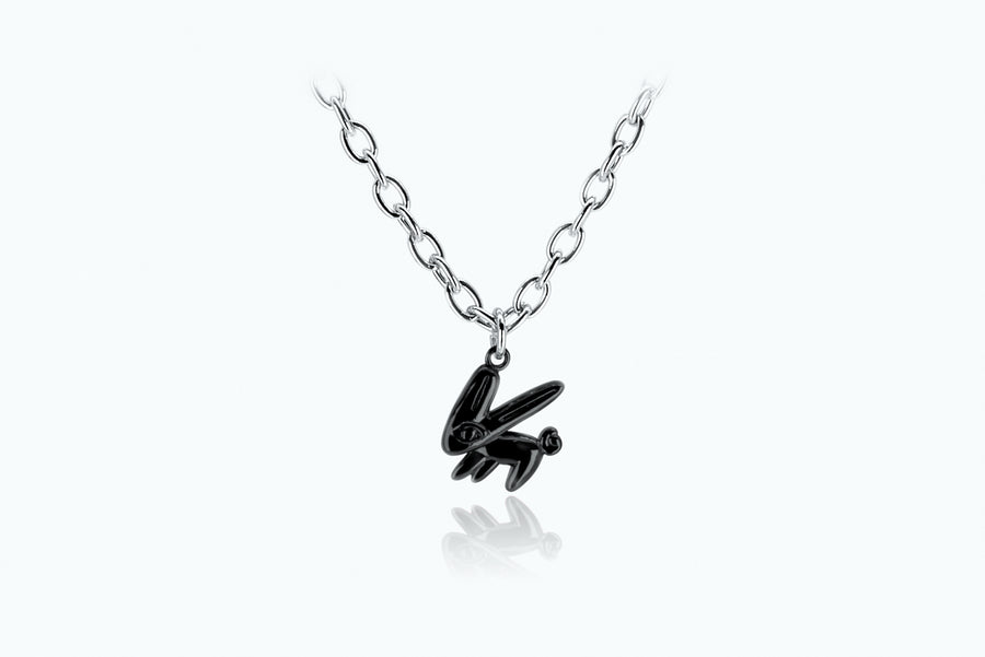 Electro Bunny Necklace (L) Silver Black
