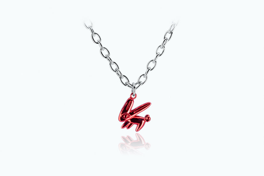 Electro Bunny Necklace (L) Silver Sunkiss Red