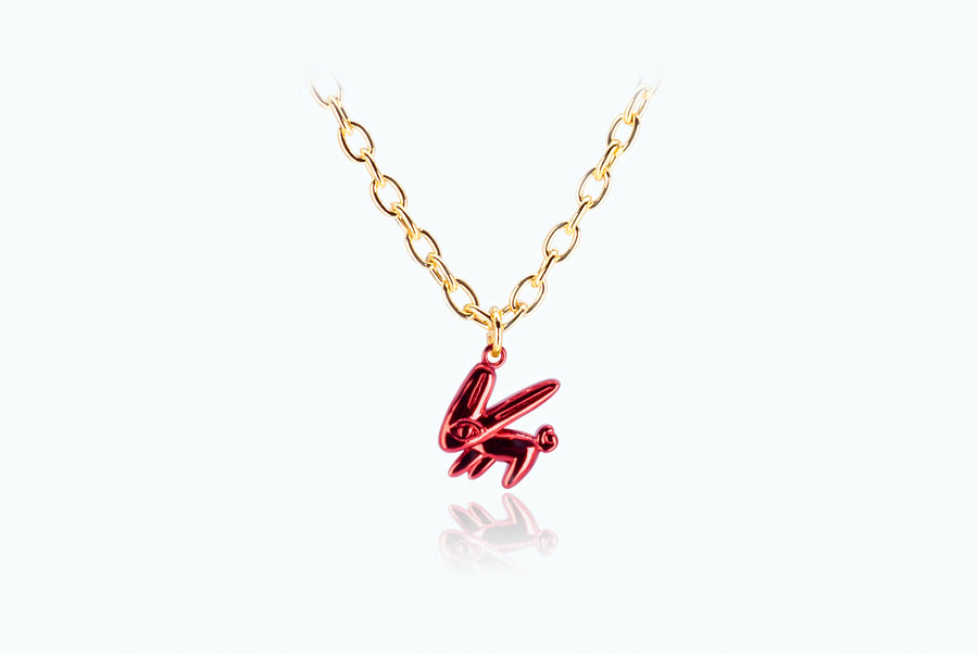 Electro Bunny Necklace (L) Gold Sunkiss Red