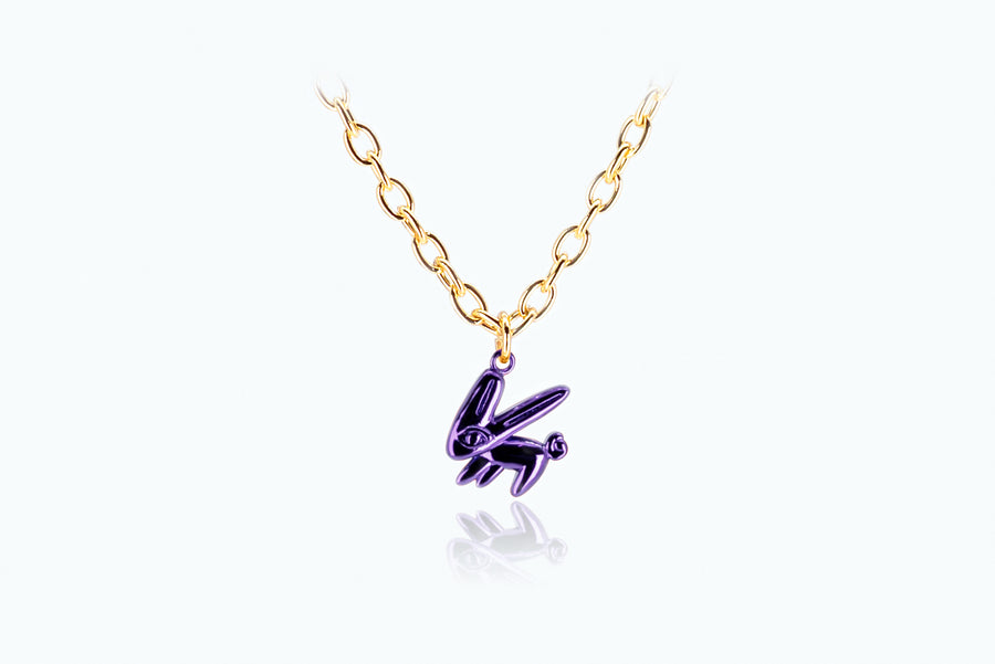 Electro Bunny Necklace (L) Gold Violet