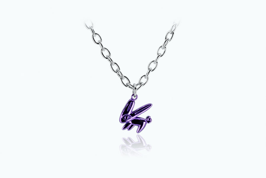 Electro Bunny Necklace (L) Silver Violet