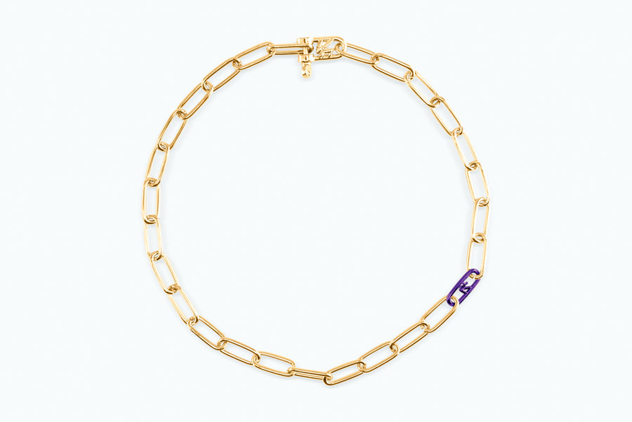 Electro Signature Chain Necklace Gold Violet