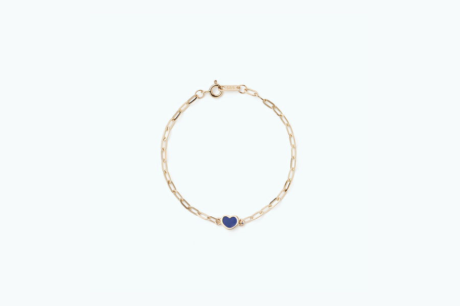 VITAMIN Gold Chain Bracelet Blue Heart (14K)