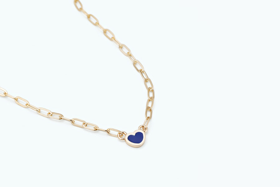 Vitamin Gold Necklace Blue Heart (14K)