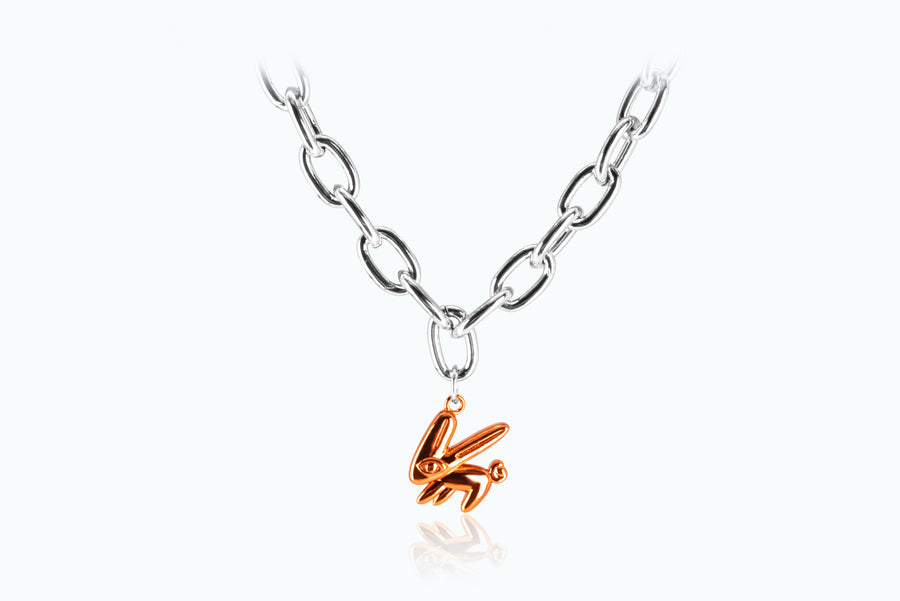Electro Bunny Necklace (XL) Silver Papaya