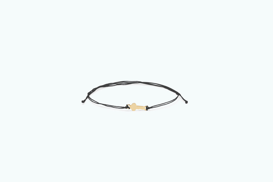 Essential Gold Thread Bracelet Black Key (14K)