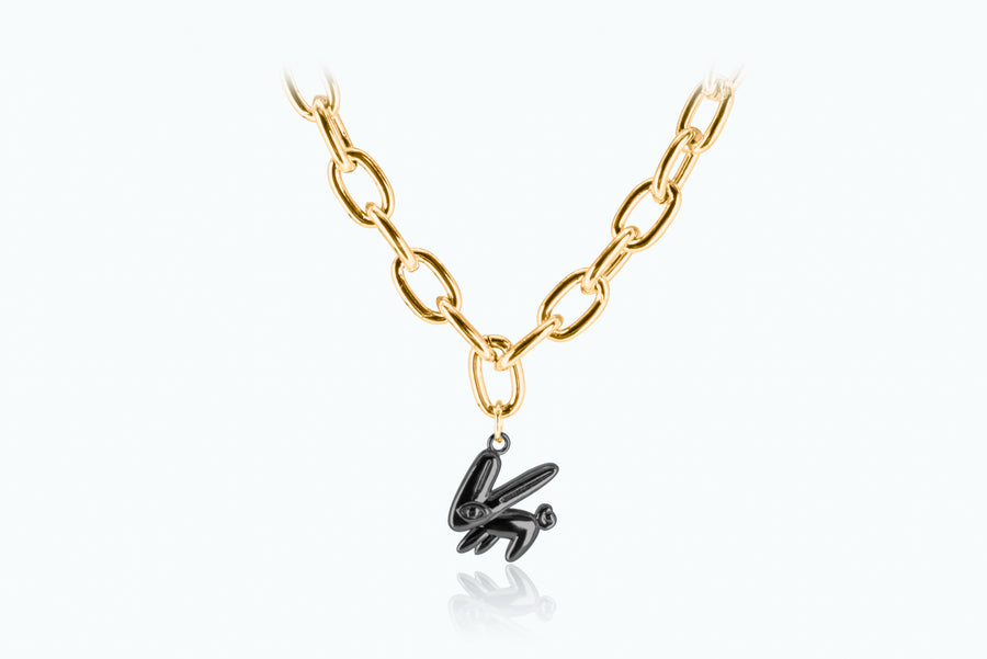 Electro Bunny Necklace (XL) Gold Black