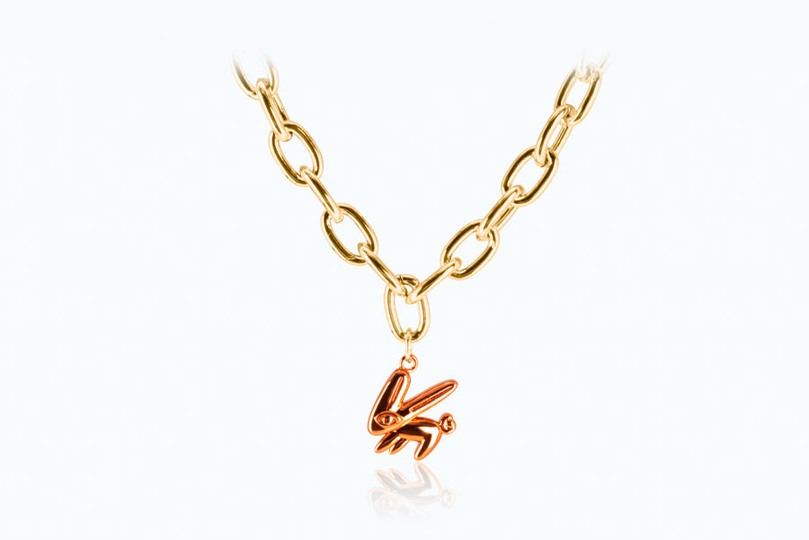 Electro Bunny Necklace (XL) Gold Papaya