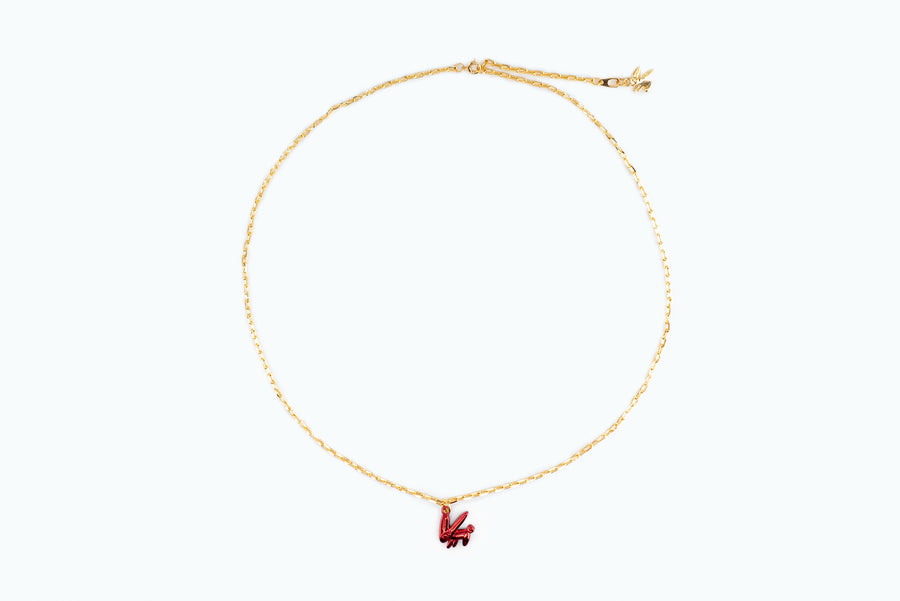 Electro Bunny Necklace (M) Gold Sunkiss Red
