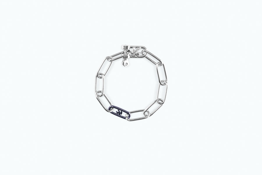 Electro Signature Chain Bracelet Silver Metal Gray