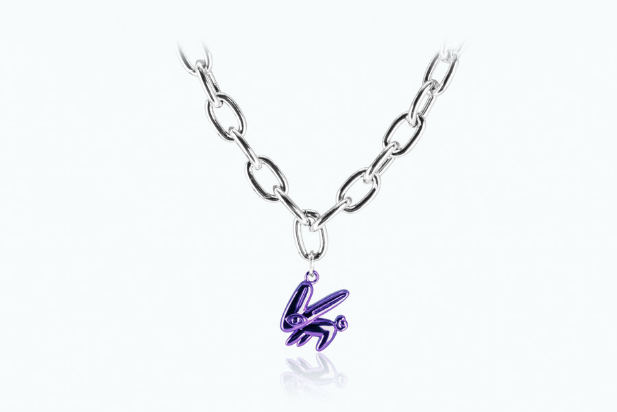 Electro Bunny Necklace (XL) Silver Violet
