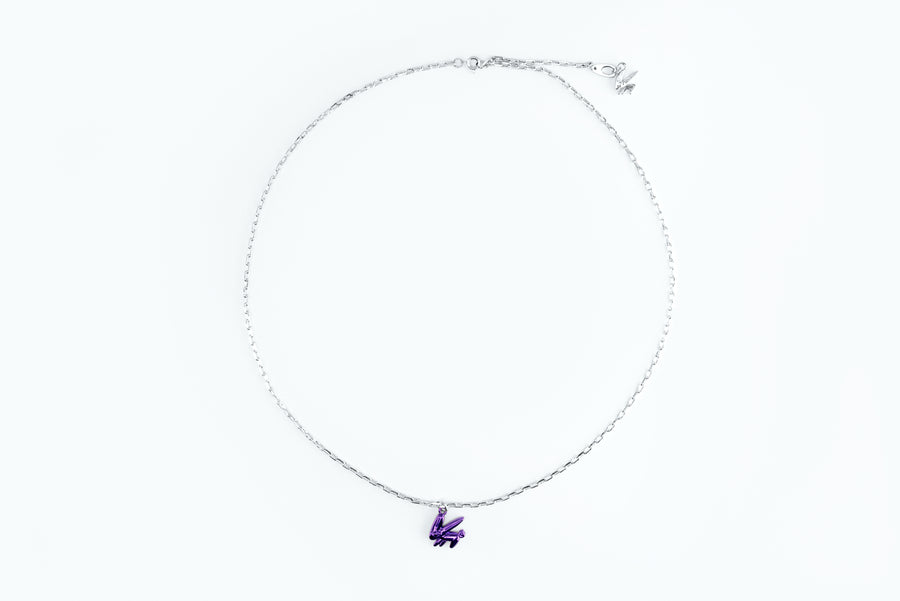 Electro Bunny Necklace (M) Silver Violet