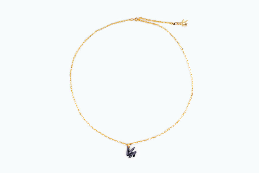 Electro Bunny Necklace (M) Gold Metal Gray