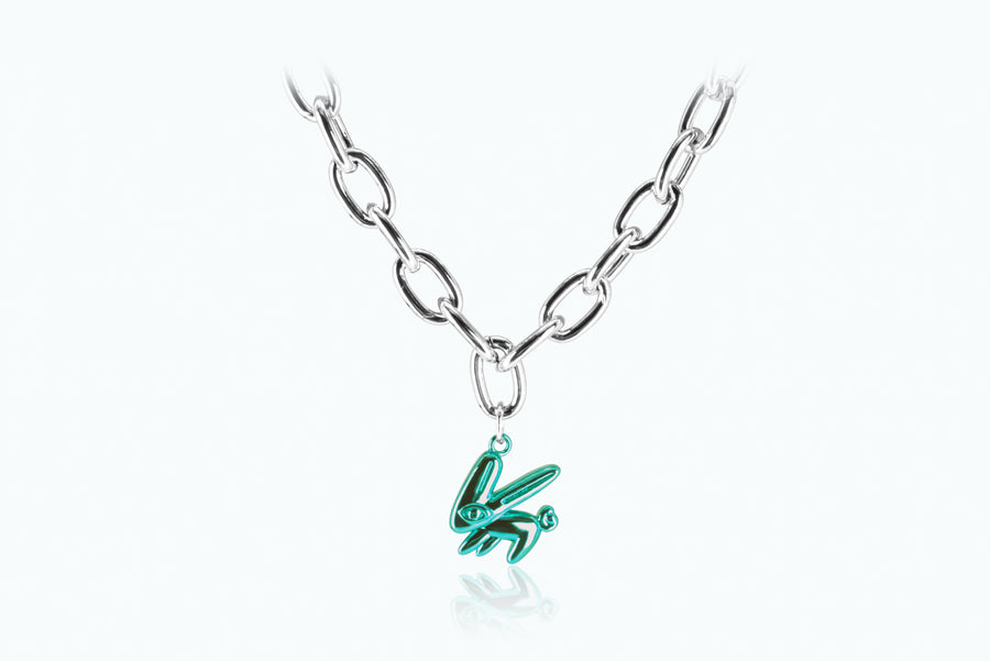 Electro Bunny Necklace (XL) Silver Green