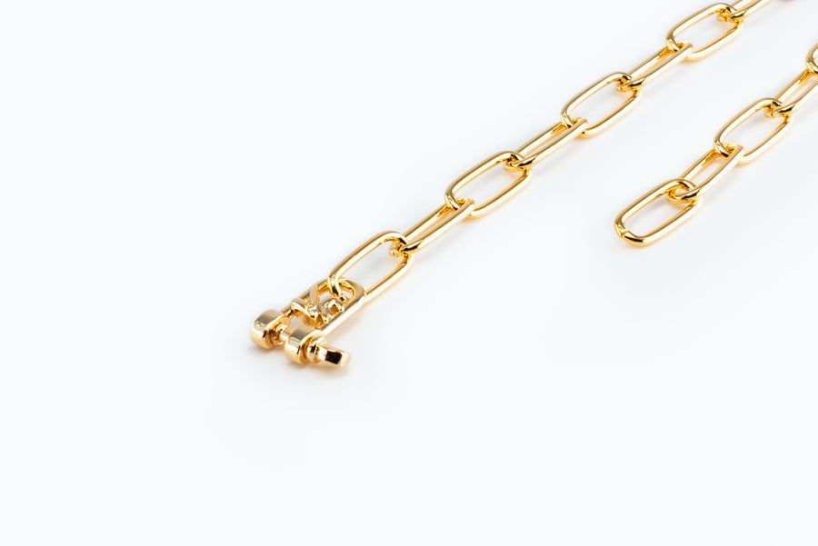 Electro Signature Chain Necklace Gold Neon Blue