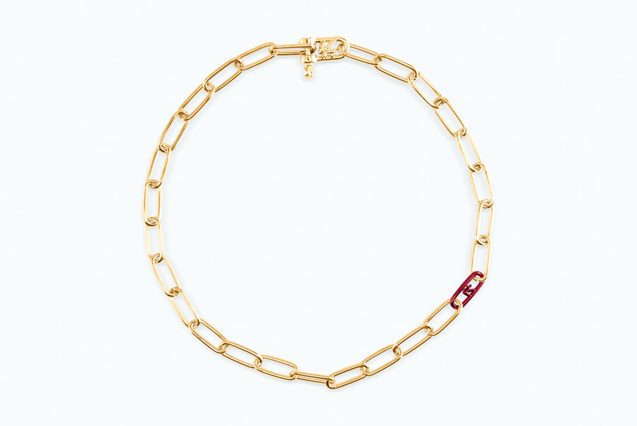 Electro Signature Chain Necklace Gold Sunkiss Red