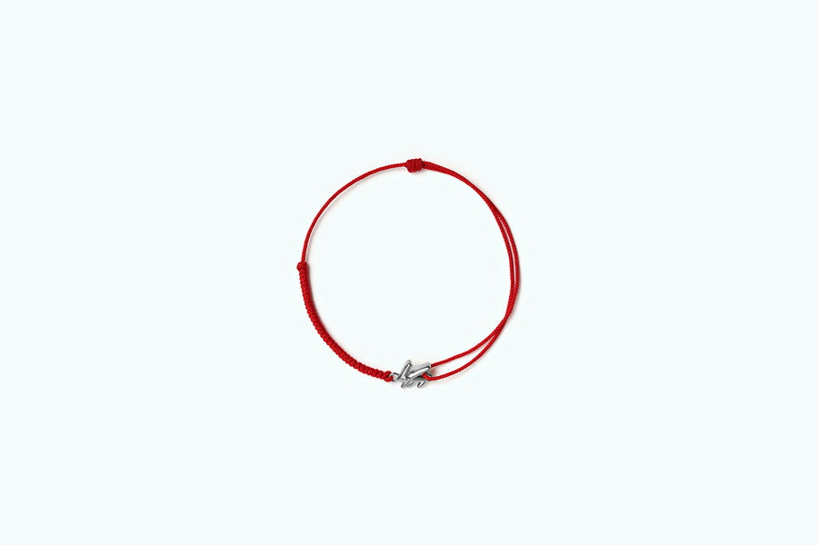 Bunny Vivid Vitamin Cord Bracelet Silver Red