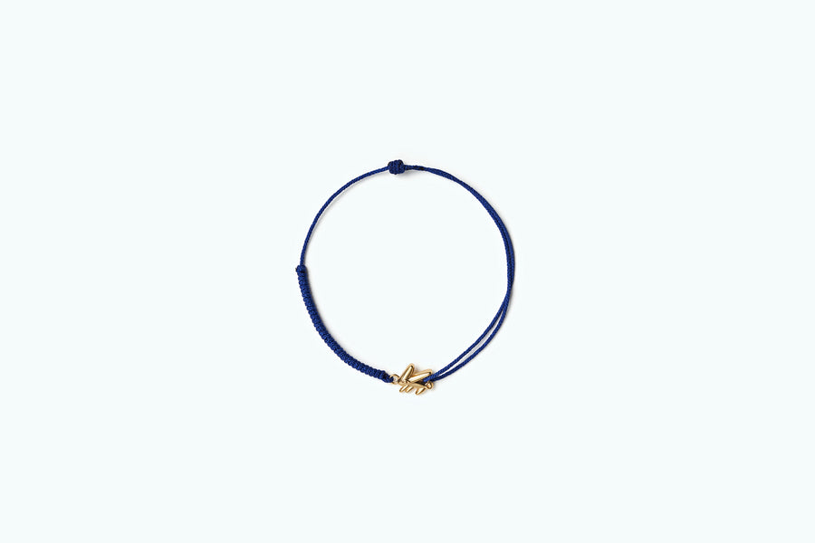 Bunny Vivid Vitamin Cord Bracelet Gold Blue