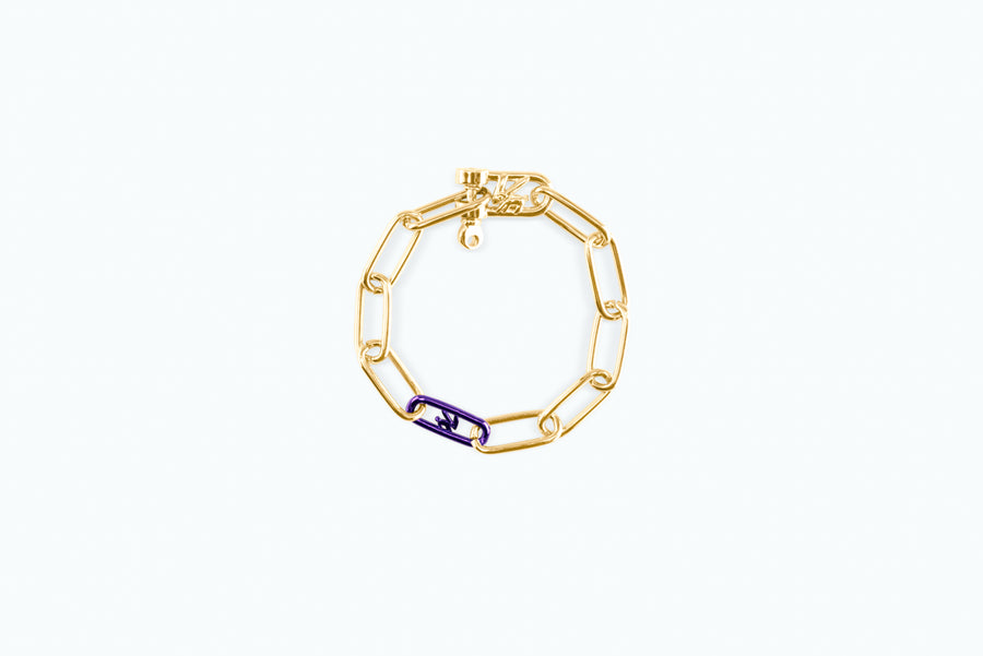 Electro Signature Chain Bracelet Gold Violet