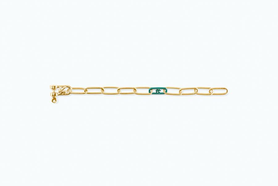 Electro Signature Chain Bracelet Gold Green