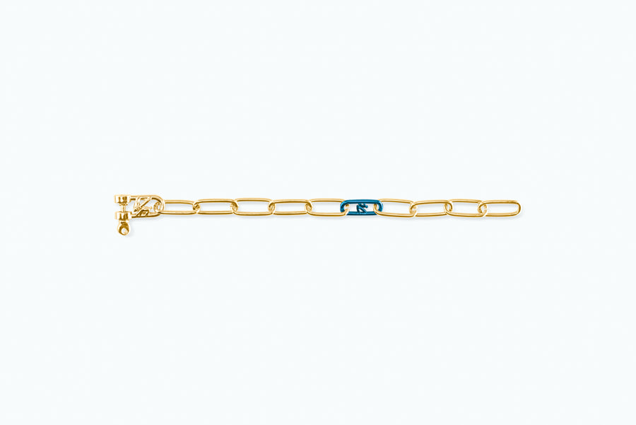 Electro Signature Chain Bracelet Gold Neon Blue