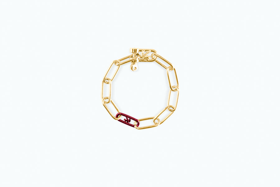 Electro Signature Chain Bracelet Gold Sunkiss Red