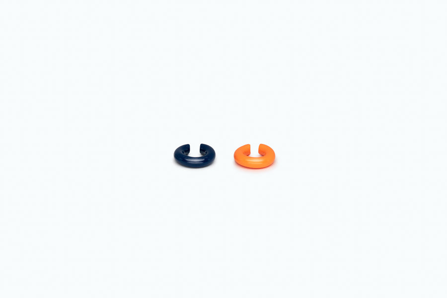 Iconic ear cuff (M) Navy + Neon orange