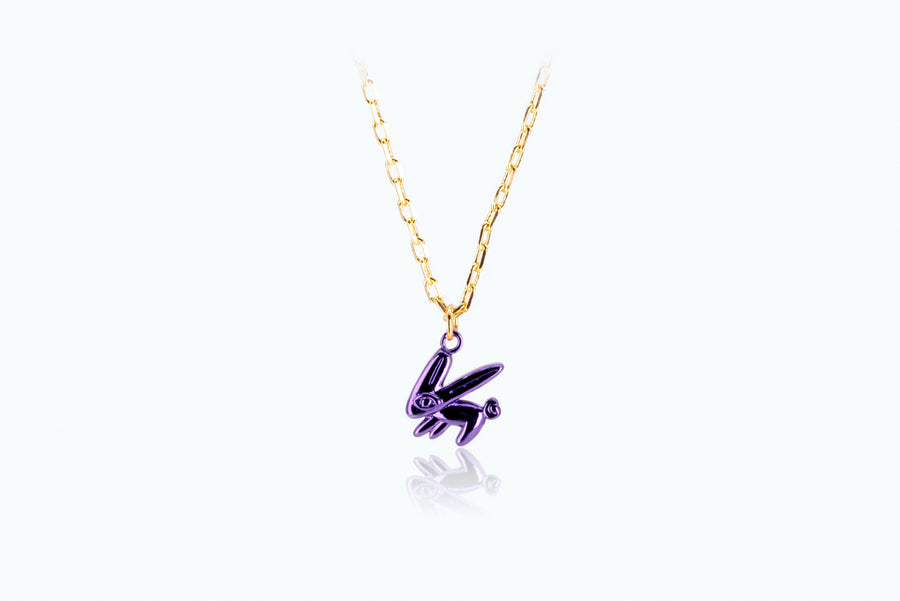 Electro Bunny Necklace (M) Gold Violet