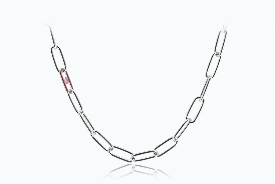 Electro Signature Chain Necklace Silver Light Lavender