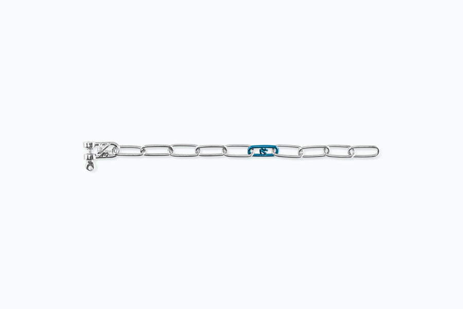 Electro Signature Chain Bracelet Silver Neon Blue