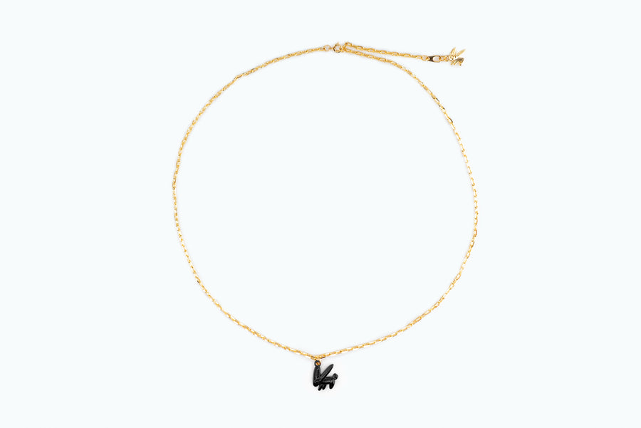Electro Bunny Necklace (M) Gold Black