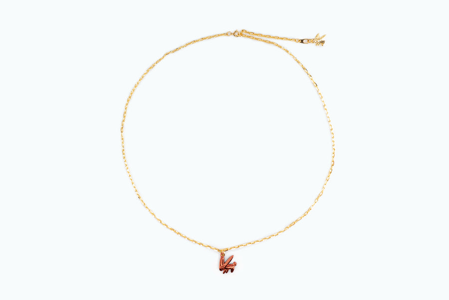 Electro Bunny Necklace (M) Gold Papaya