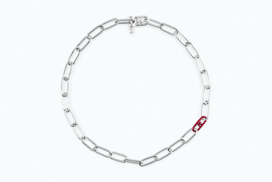 Electro Signature Chain Necklace Silver Sunkiss Red