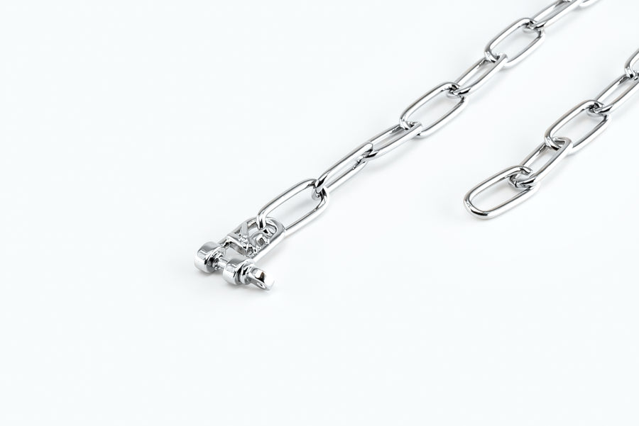 Electro Signature Chain Necklace Silver Metal Gray