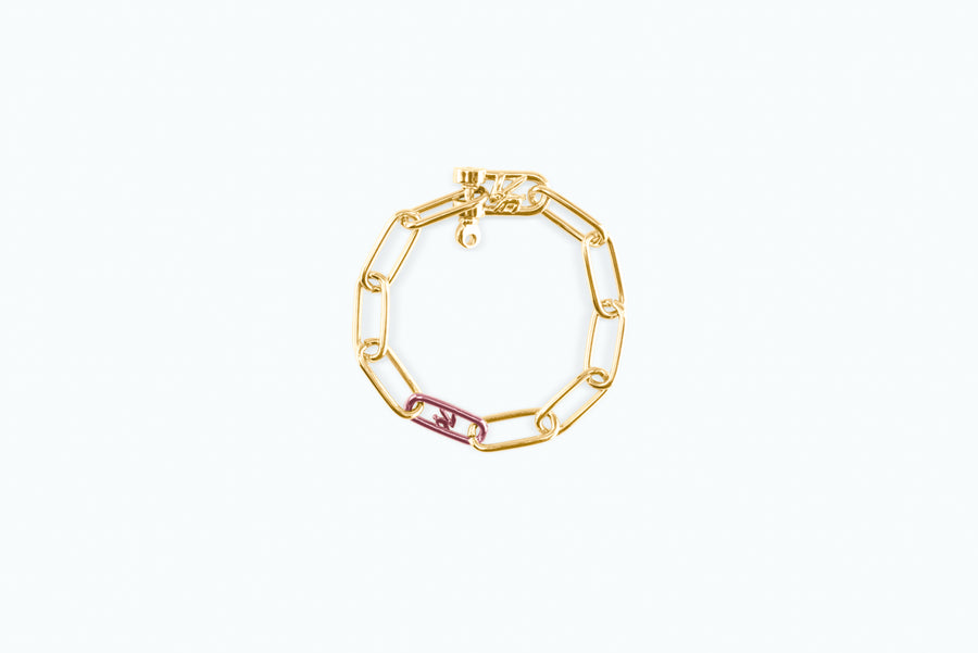 Electro Signature Chain Bracelet Gold Light Lavender
